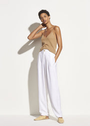 Vince - Pleat Front Tapered Trouser in Optic White