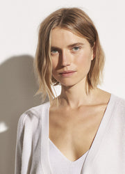 Vince - Ribbed Raglan Cardigan in Off White