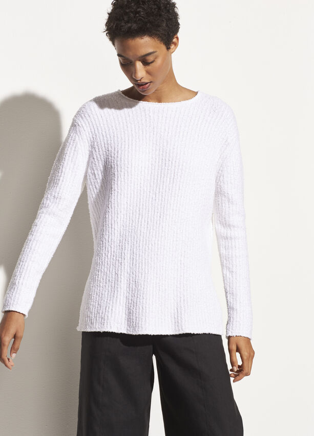 Vince - Texture Rib Tunic in Optic White