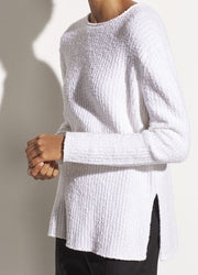 Vince - Texture Rib Tunic in Optic White