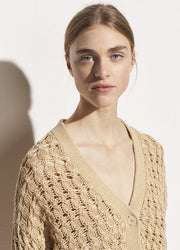 Vince - Open Cable Cardigan in Vanilla
