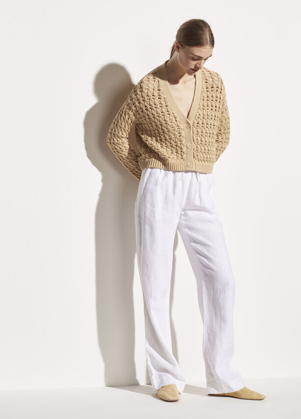 Vince - Open Cable Cardigan in Vanilla