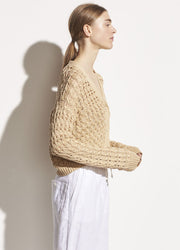 Vince - Open Cable Cardigan in Vanilla