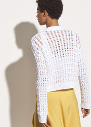 Vince - Open Cable Cardigan in Optic White