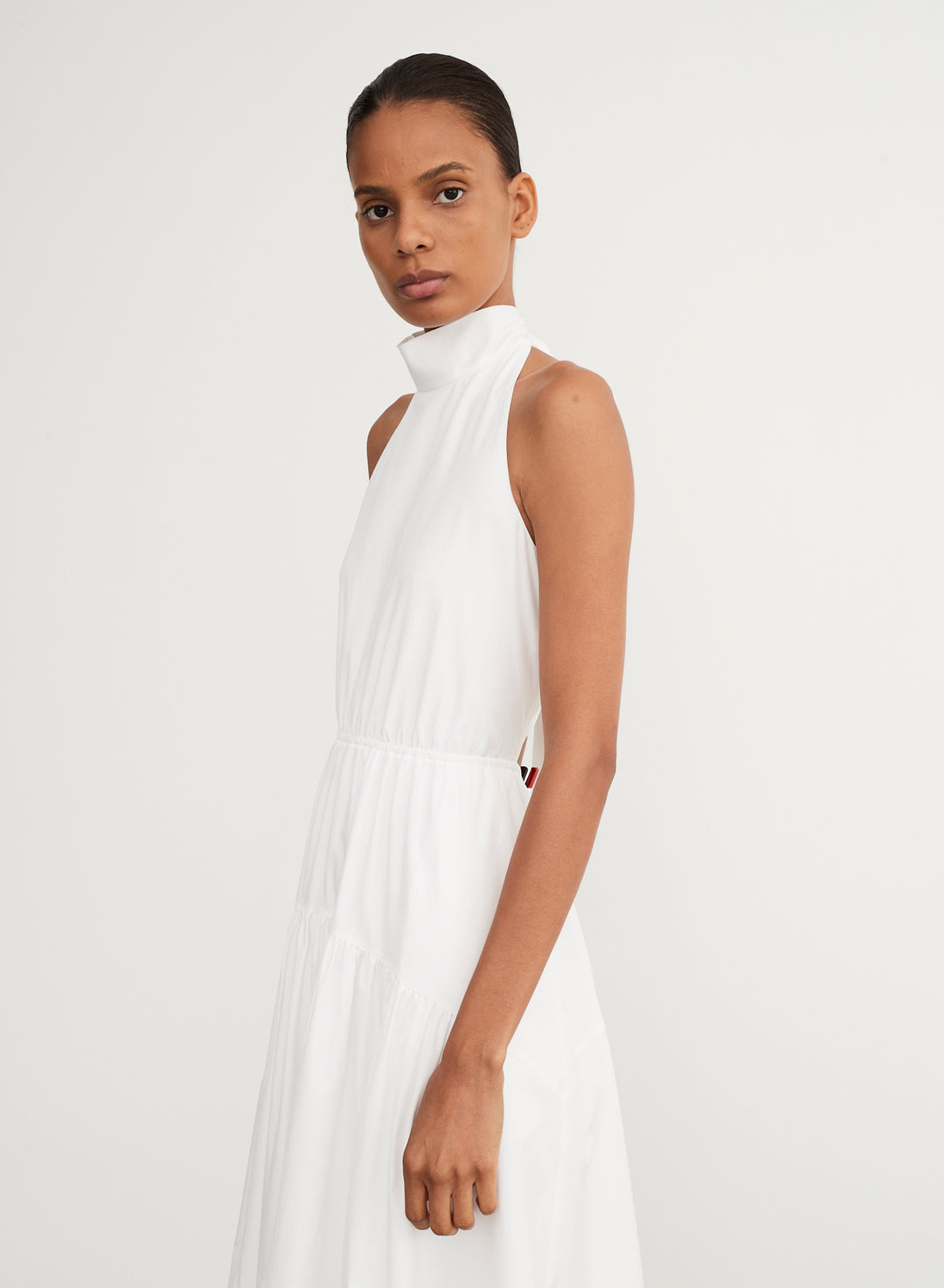 Vince - Draped Neck Halter Dress in Optic White Vince - Draped Neck Halter Dress in Optic White