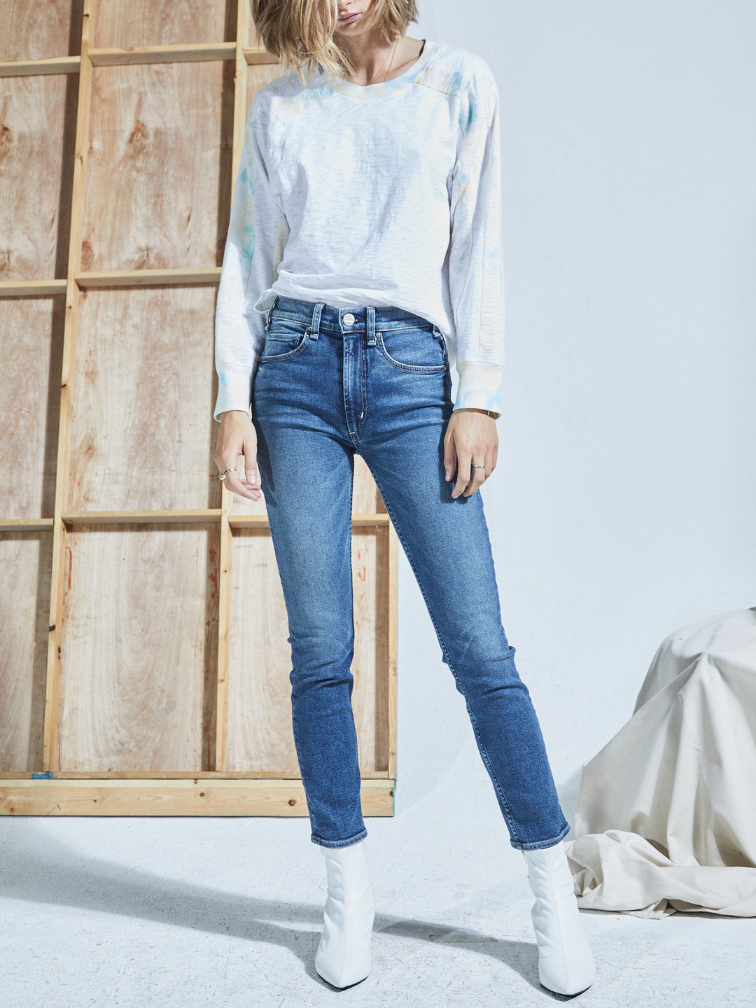 McGuire - High Waist Vintage Denim Slim in Ives
