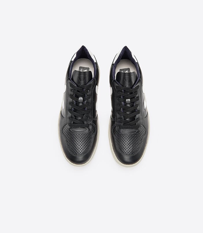 Veja - Black Leather, White Sole Sneakers