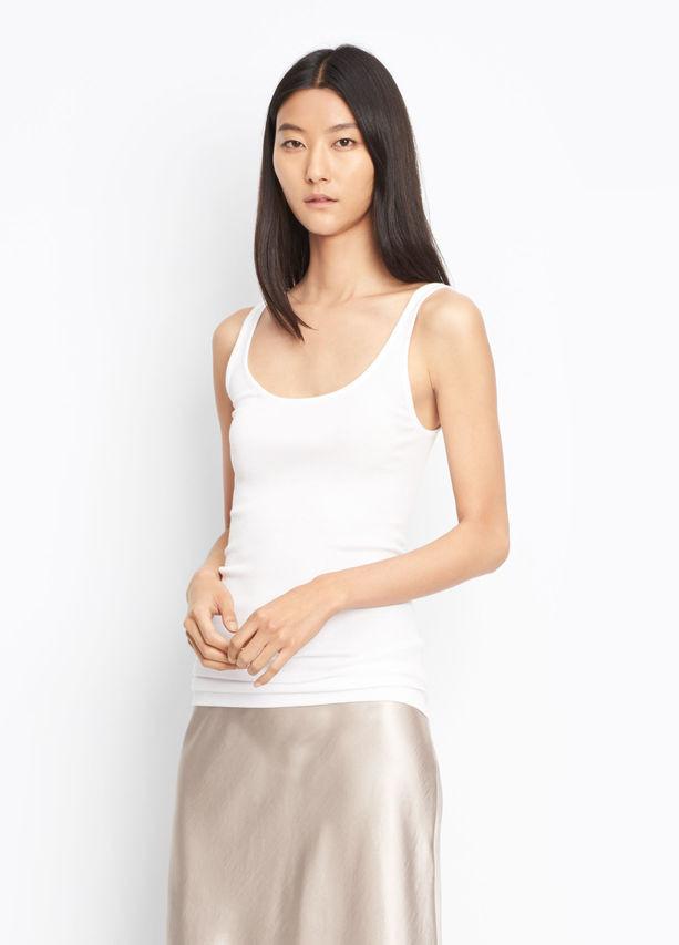 Vince - Scoop Neck Tank White