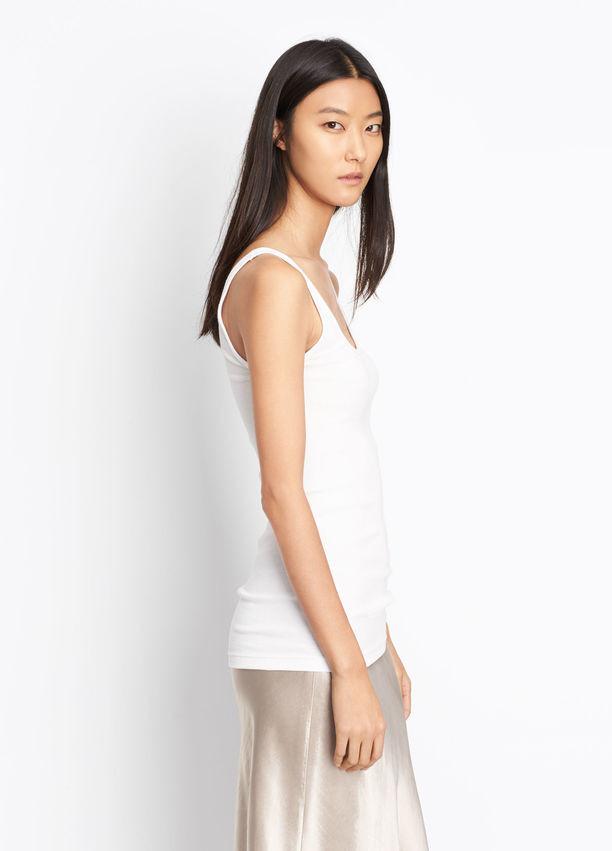Vince - Scoop Neck Tank White
