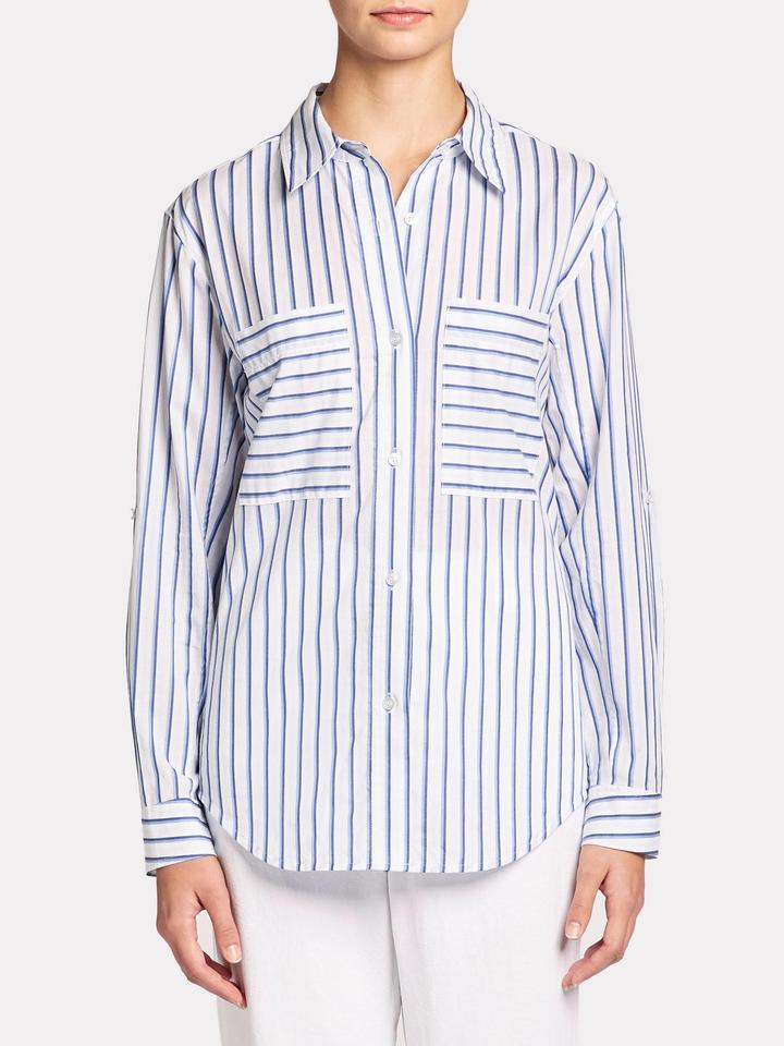 BROCHU WALKER - Vada Shirt in Dume Blue Stripe