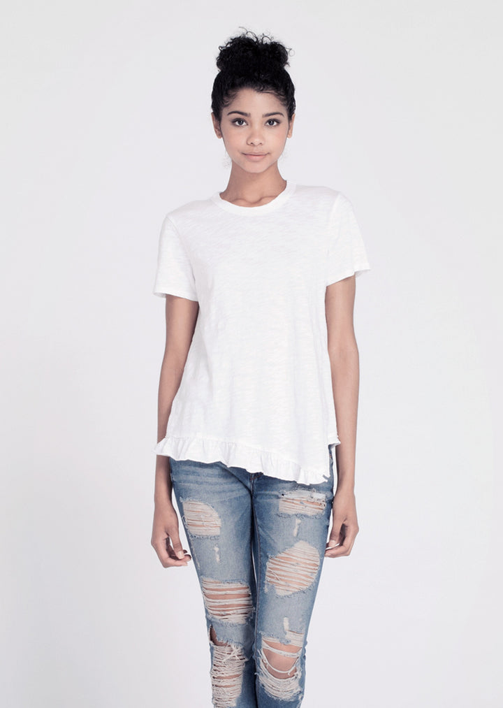WILT - Shrunken Mock Ruffle Hem White