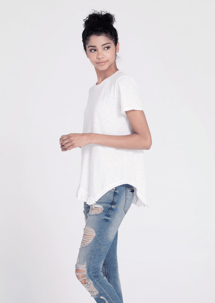 WILT - Shrunken Mock Ruffle Hem White