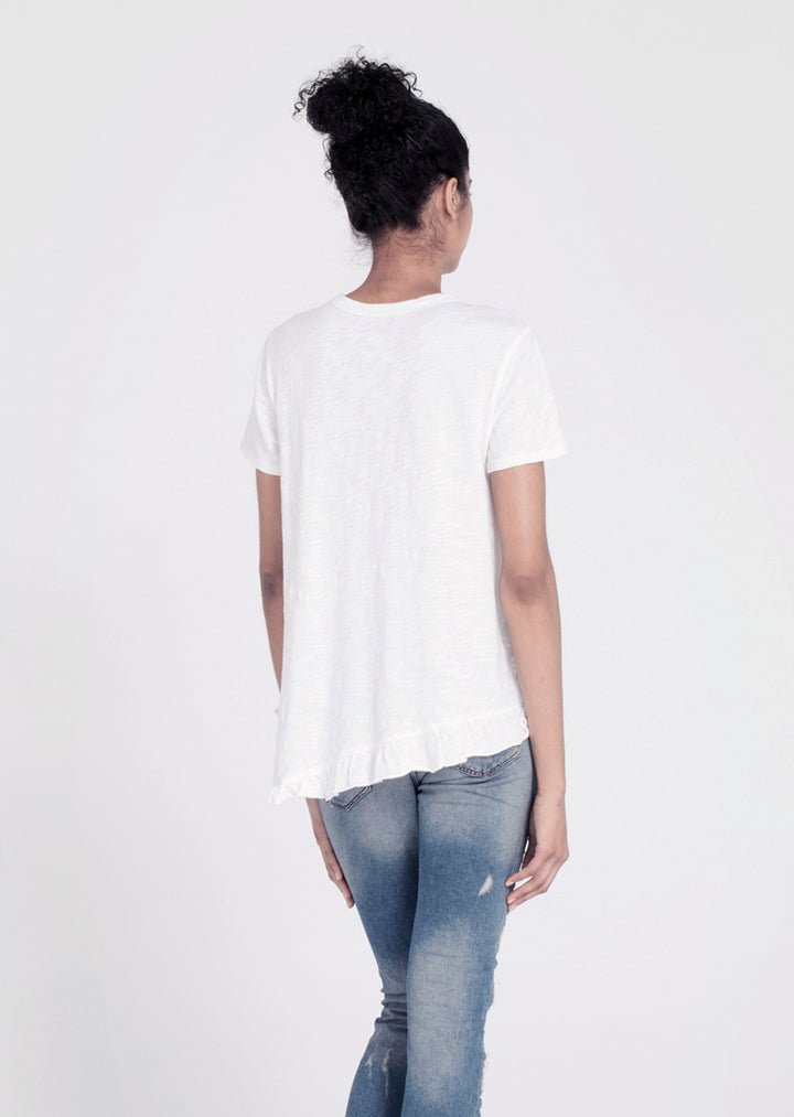 WILT - Shrunken Mock Ruffle Hem White