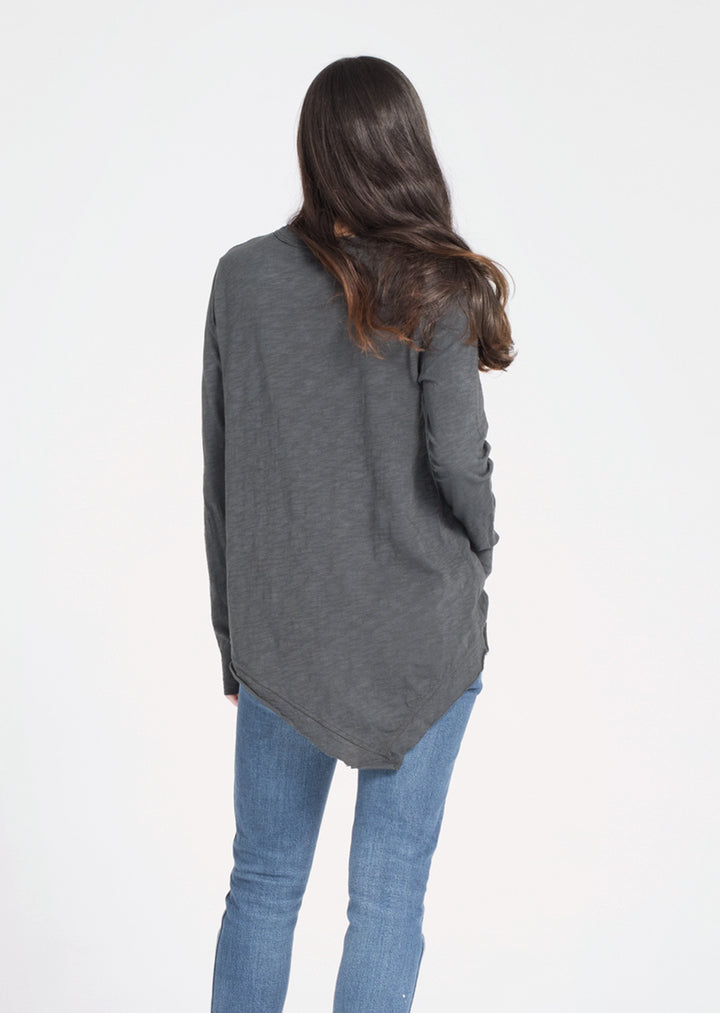 WILT - Slant Hem Tunic Crew Long Sleeve Azure