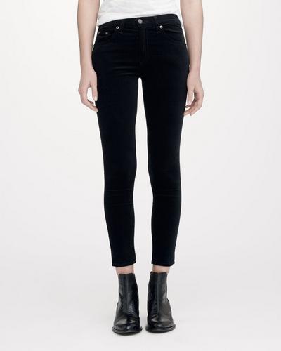 Rag & Bone - High Rise Skinny Blk Velvet