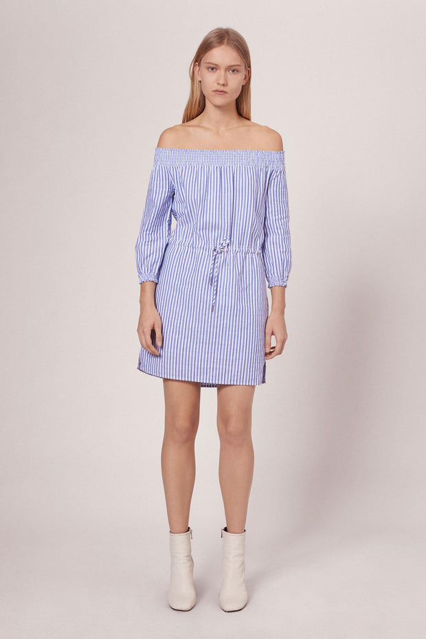 Rag & Bone R&B - STRIPE DREW DRESS W272D40DU BLUE/WHT STP 961 at Blond Genius - 1