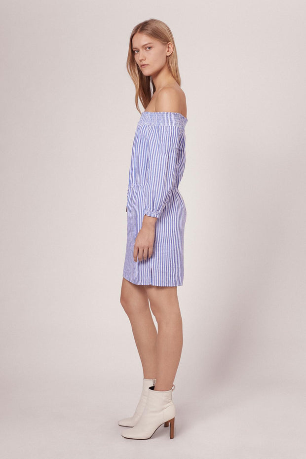 Rag & Bone R&B - STRIPE DREW DRESS W272D40DU BLUE/WHT STP 961 at Blond Genius - 2