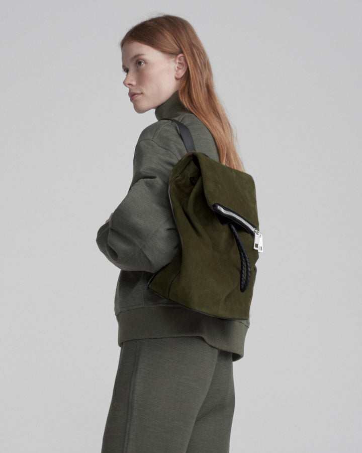Rag & Bone- Loner Backpack Olive Night Sde