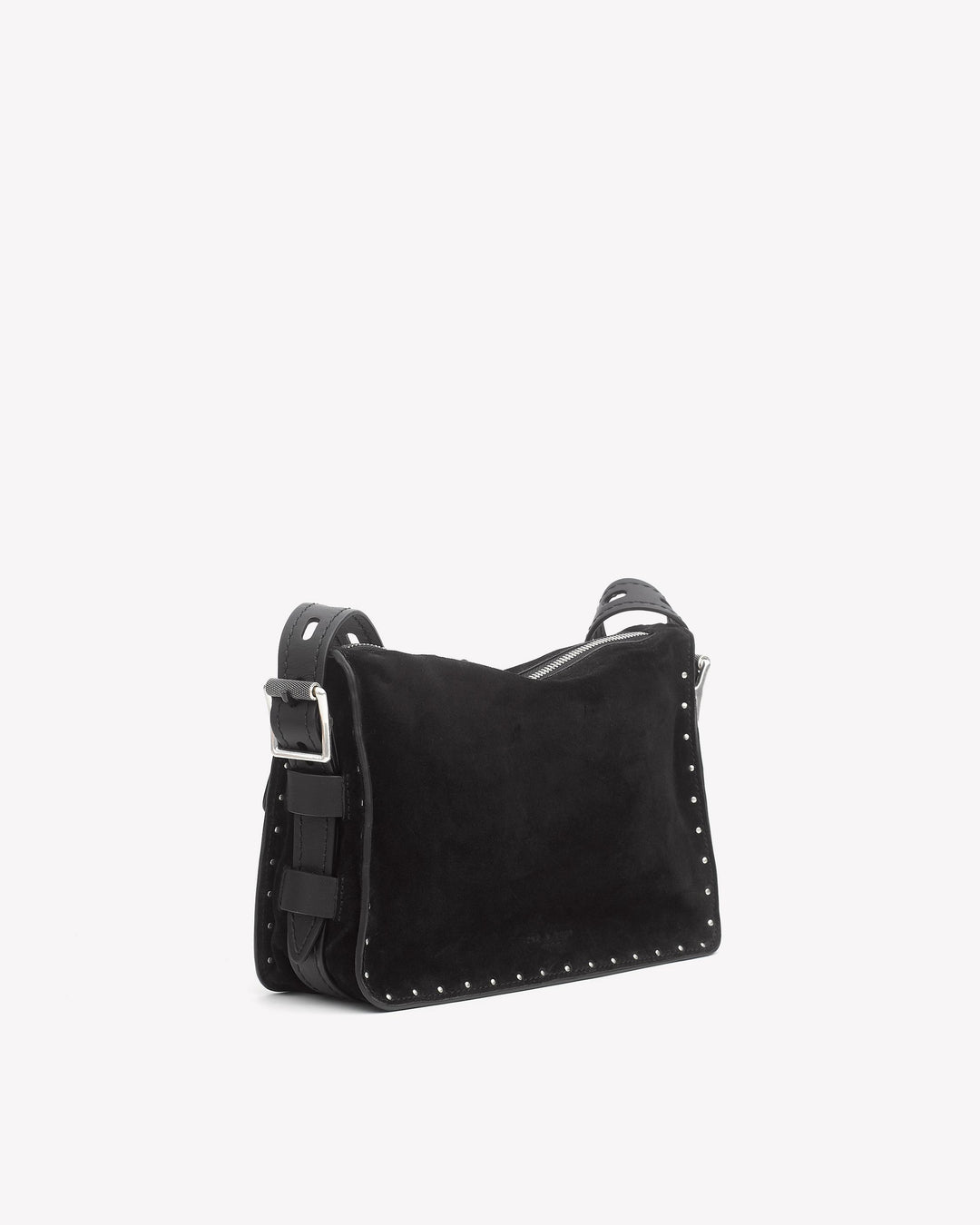 Rag & Bone Small Field Messenger Black Stud Suede