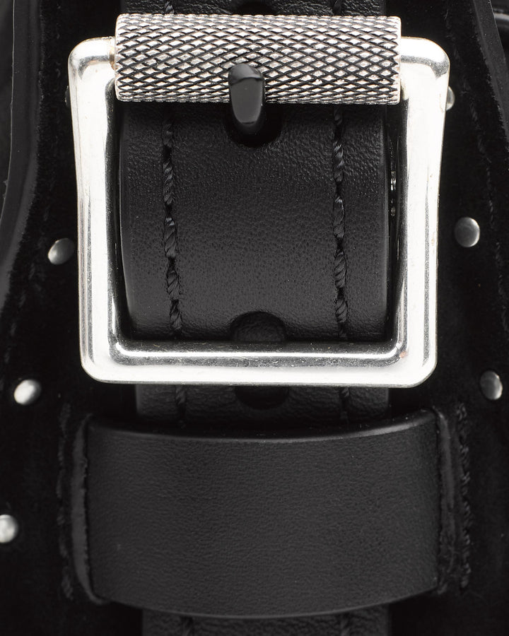 Rag & Bone Small Field Messenger Black Stud Suede