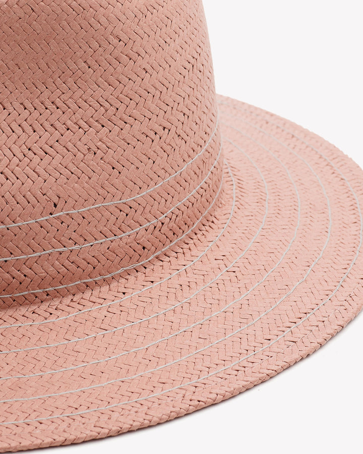 Rag & Bone - Packable Straw Fedora in Pink