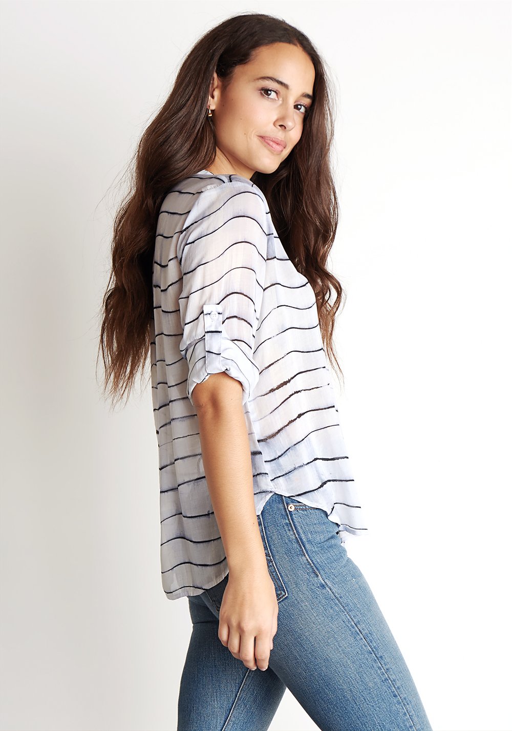 BELLA Dahl - Capri Button Down in Harbor Blue Default