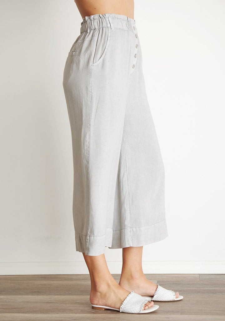Bella Dahl - Button Front Crop Pant in Grey Dawn
