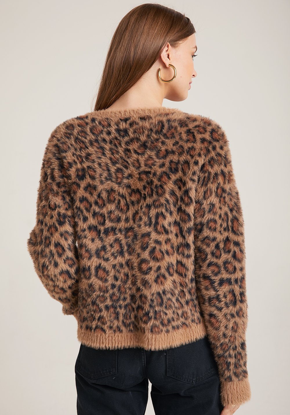 Bella Dahl - Crew Neck Sweater in Golden Leopard