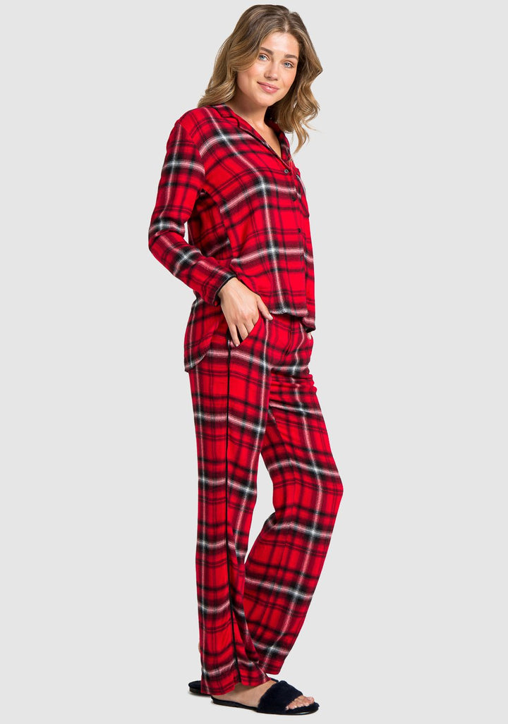 BELLA DAHL - SLEEP SHIRT & WIDE LEG RED