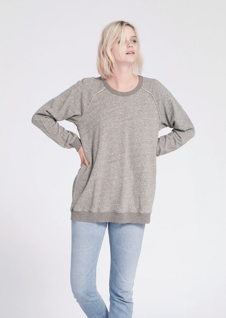 WILT- Raw Hem Raglan Tunic Sweatshirt