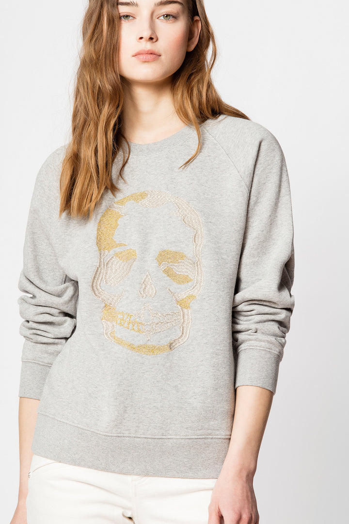 Zadig & Voltaire - Upper Skull Gold Sweatshirt in Gris Chine