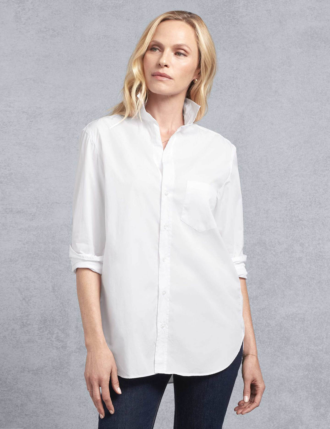 Frank & Eileen - Women's Button Down Shirt in White Piumino