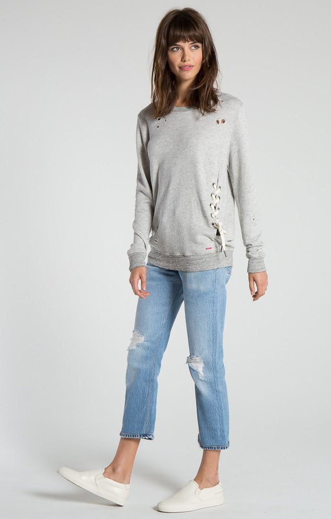 n:Philanthropy - Shadow Eyelet Sweatshirt Heather Grey