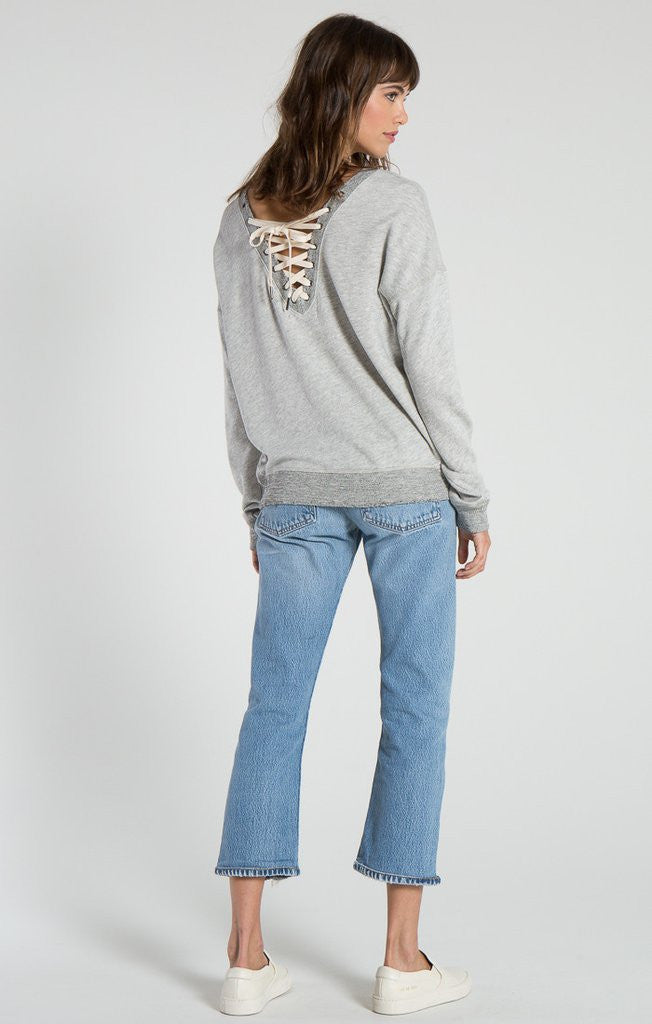 Lace back sweatshirt shop