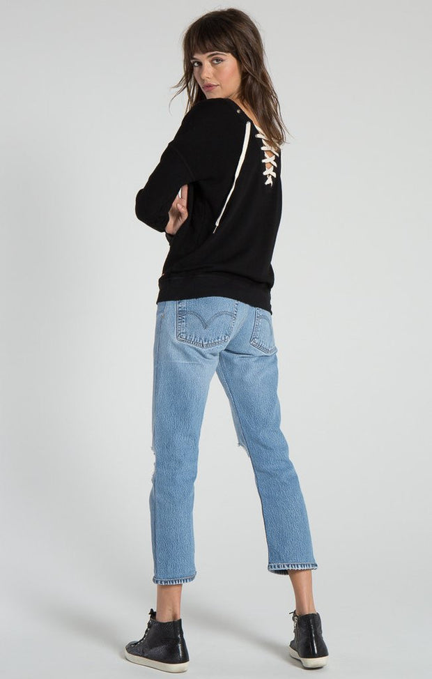 n:Philanthropy - Kali Lace Back Sweatshirt Black Cat