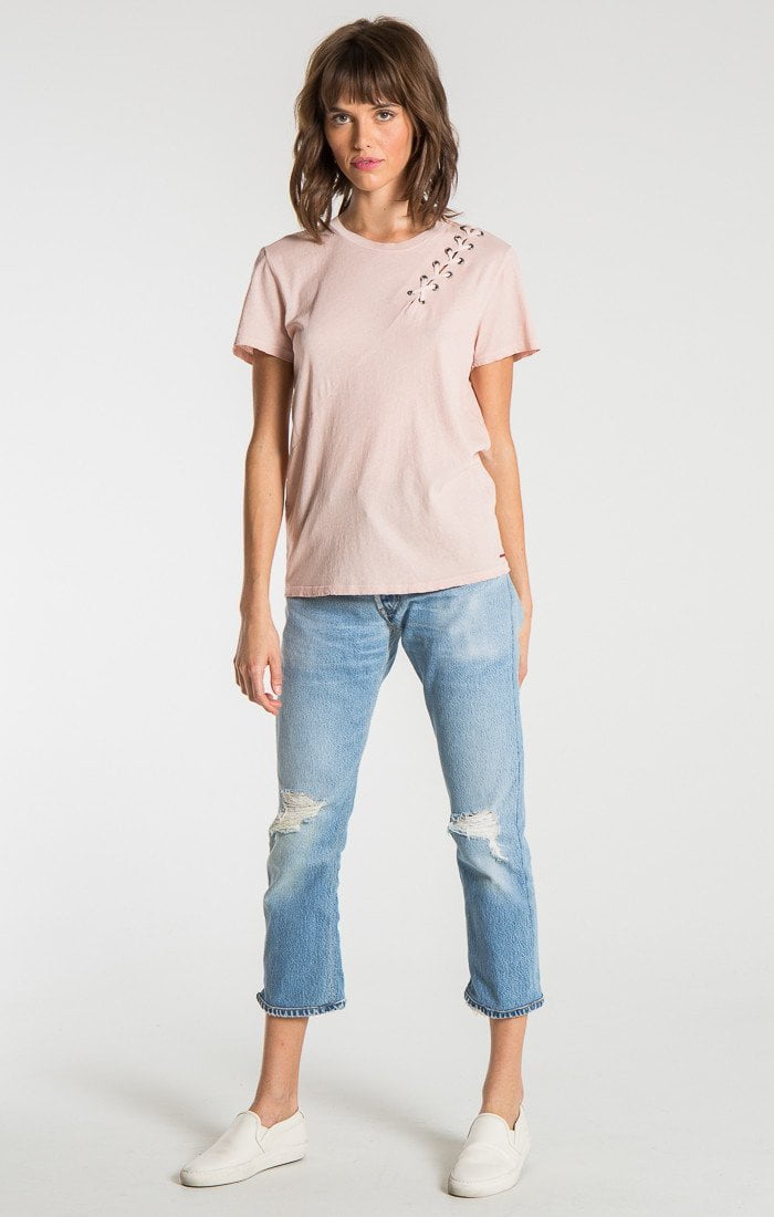 n:Philanthropy - Gaia Short Sleeve With Lacing Detail Rose