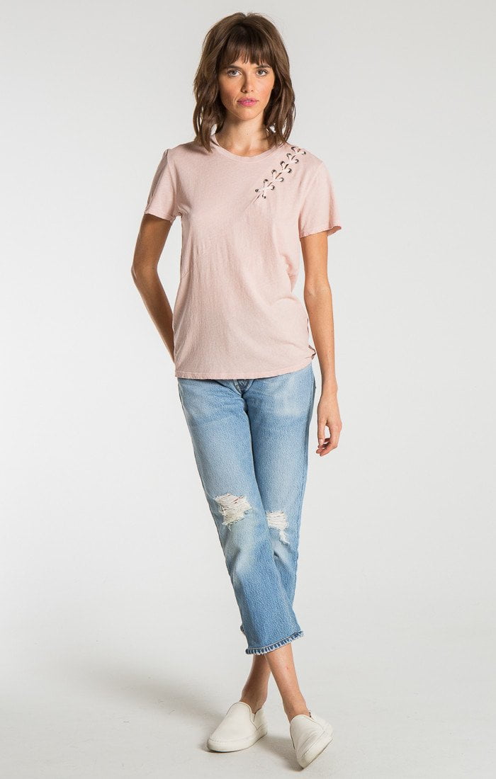 n:Philanthropy - Gaia Short Sleeve With Lacing Detail Rose