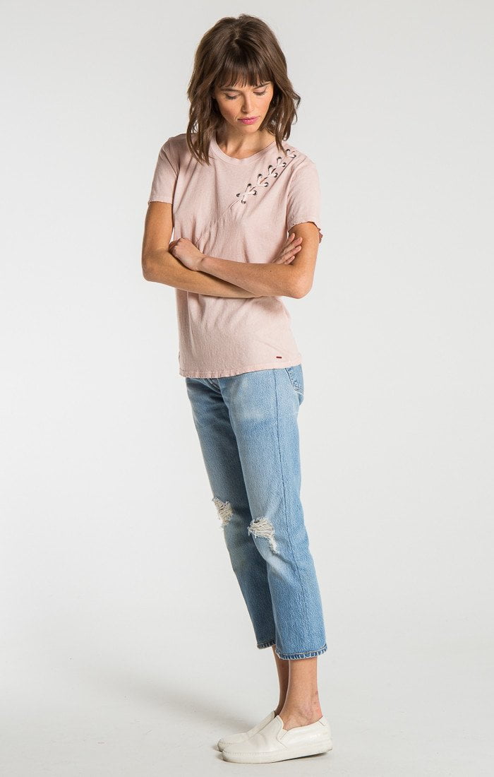 n:Philanthropy - Gaia Short Sleeve With Lacing Detail Rose
