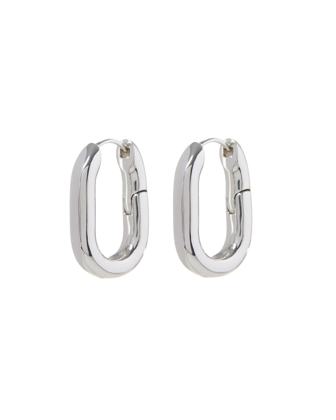 LUV AJ - XL Chain Link Hoops in Silver