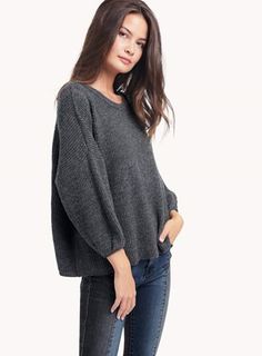 Ella Moss - Ribbed Pullover in Heather Cinder
