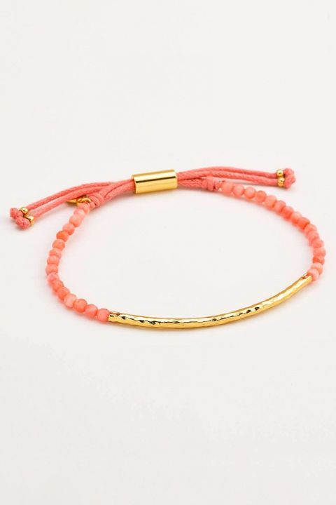 Gorjana - Power Gemstone Bracelet (Harmony) Pink Coral/Gold Jewelry