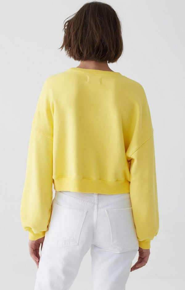 AGOLDE - Balloon Sleeve Cropped Sweatshirt Citrus
