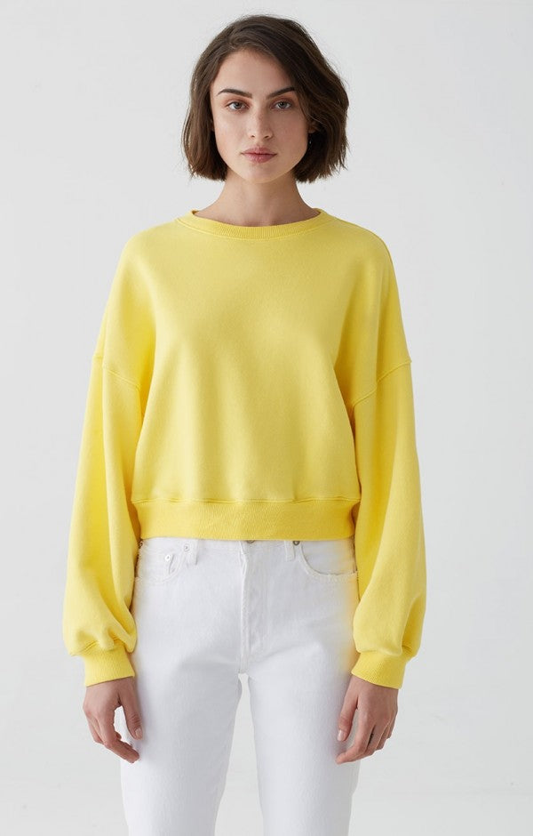 AGOLDE - Balloon Sleeve Cropped Sweatshirt Citrus