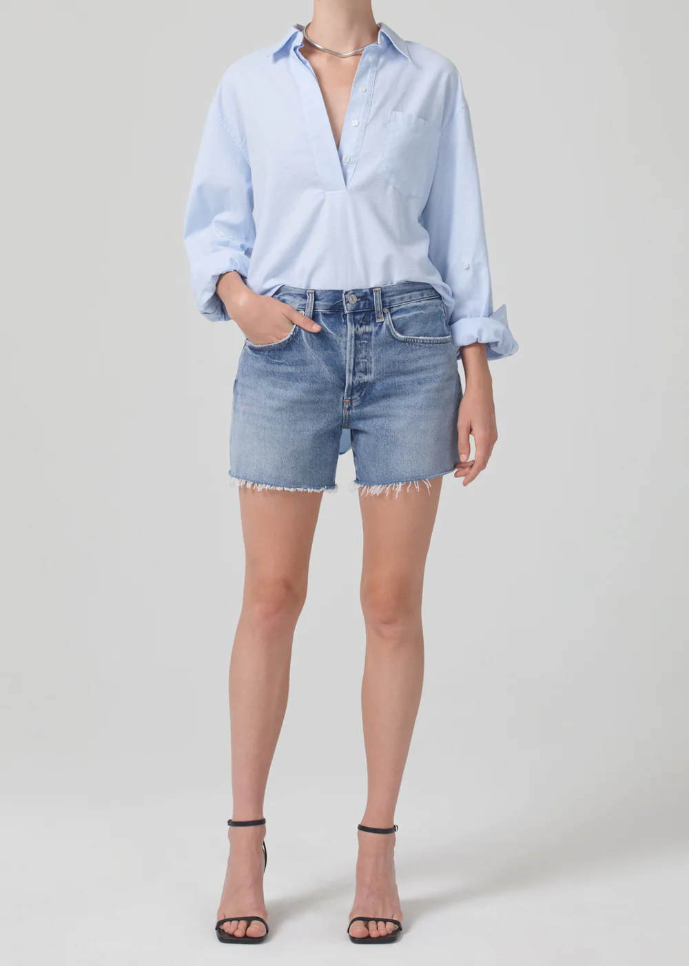 Citizens of Humanity - Aave Oversized Cuff Shirt in Oxford Blue