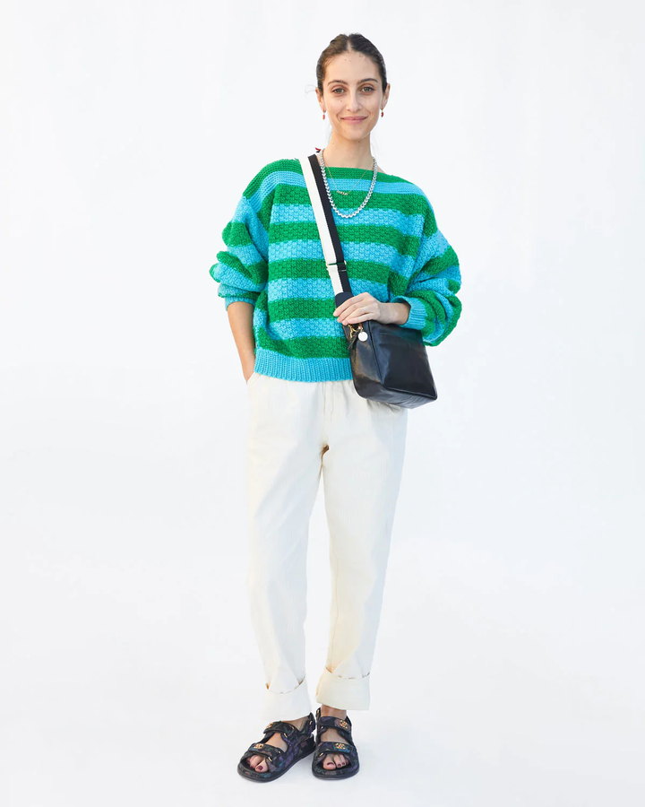 Clare V. - Adjustable Strap in Black & White Cotton Webbing