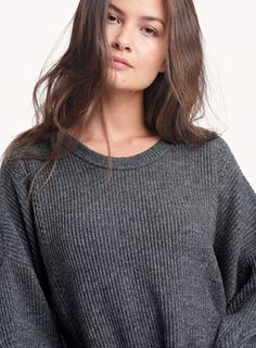 Ella Moss - Ribbed Pullover in Heather Cinder