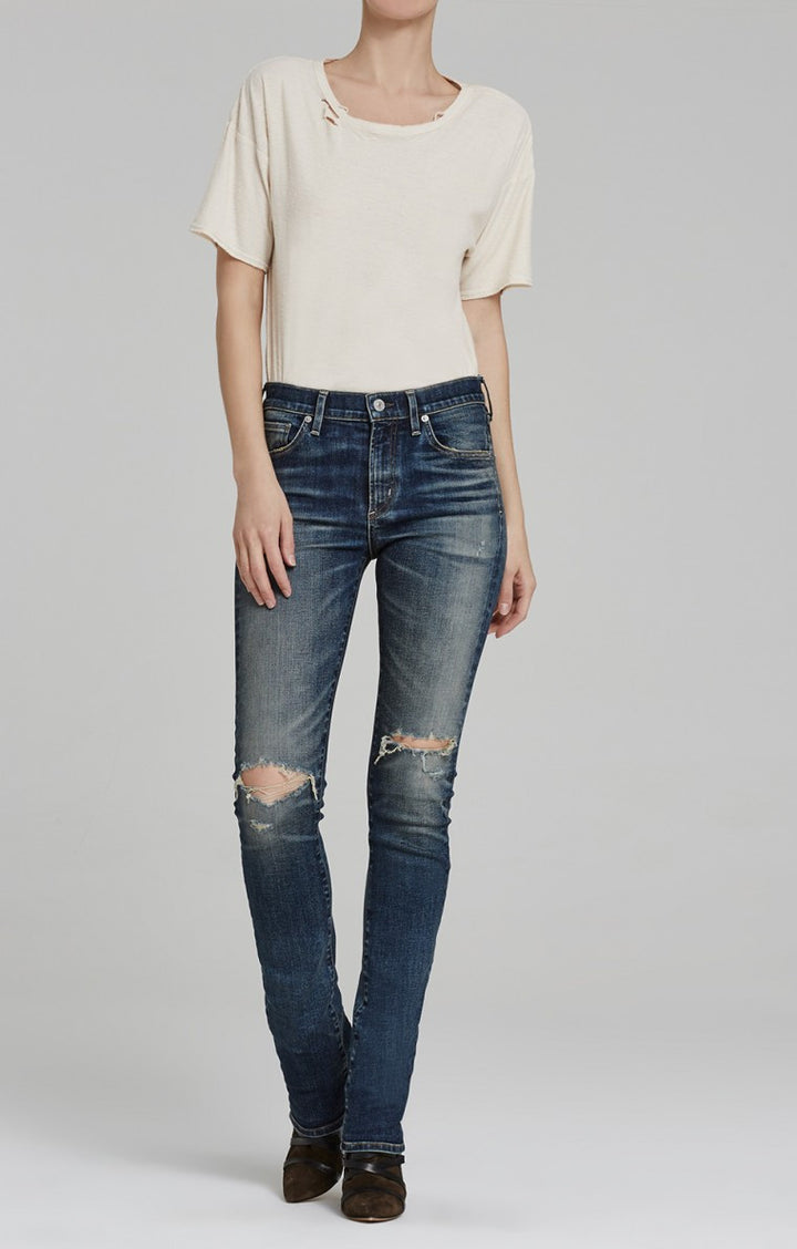 Citizens of Humanity Agnes Long Midrise Slim Straight at Blond Genius - 4