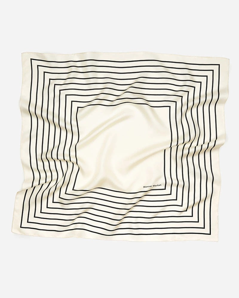 Manner Market - The Agnes Silk Bandana in White
