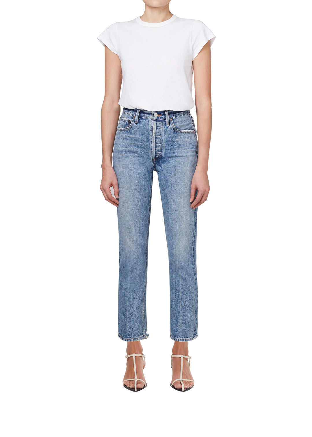 AGOLDE Denim - Riley Crop High-Rise Jean in Emulsion Denim
