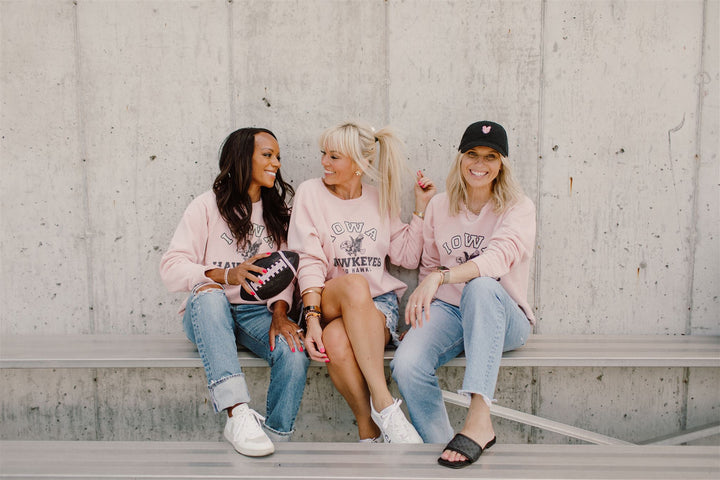Blond Genius - Pink Edition Iowa Hawkeyes Crewneck Sweatshirt